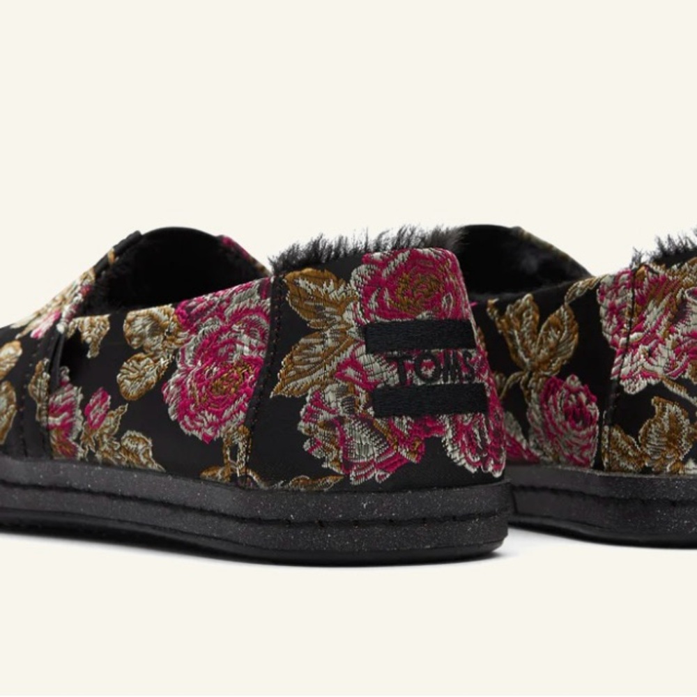 TOMS Alaprgata Leather Wrap : Black Metallic Floral Brocade W8 - Picture 11 of 13